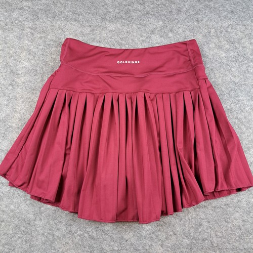 Goldhinge Skirt Womens Medium Burgundy Pleated Activewear Tennis Skort Athletic - Picture 7 of 9
