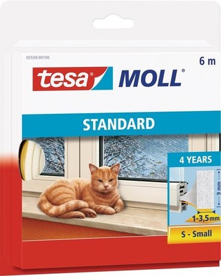 tesa Moll STANDARD I Profil Schaumstoff Dichtung 9 mm x 6 m weiß