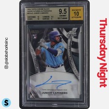 2024 TOPPS CHROME BLACK JUNIOR CAMINERO SUPER FUTURES AUTO RC ROOKIE /99 BGS 9.5