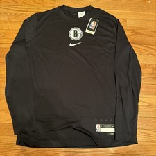 Nike Brooklyn Nets KAWS NBA Team Issue Pregame Warmup L/S Shirt Size LARGE-TALL