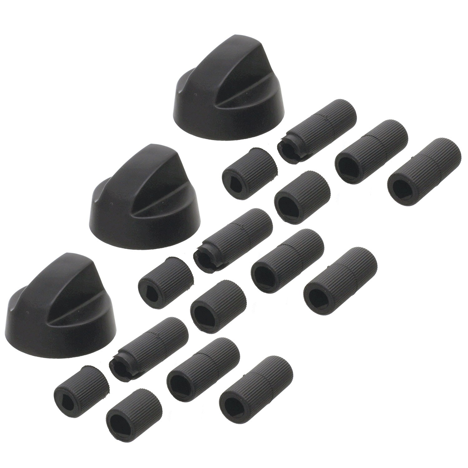 Black Knob With Five Adapters for AEG, Electrolux, Zanussi Ovens - Pack of 3