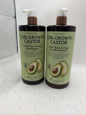 PHARM TO TABLE Curl Growth Castor Shampoo & Conditioner 32oz Avocado Oil Duo