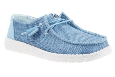 Hey Dude Wendy Stretch Sox Blue Breeze Women s Blue Speckled Boat Shoes Size 8 