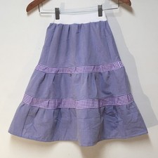 Skirt Girls 4 Maxi Purple Patchwork Chambray Ruffle Tiered Mom and Pop's Kids