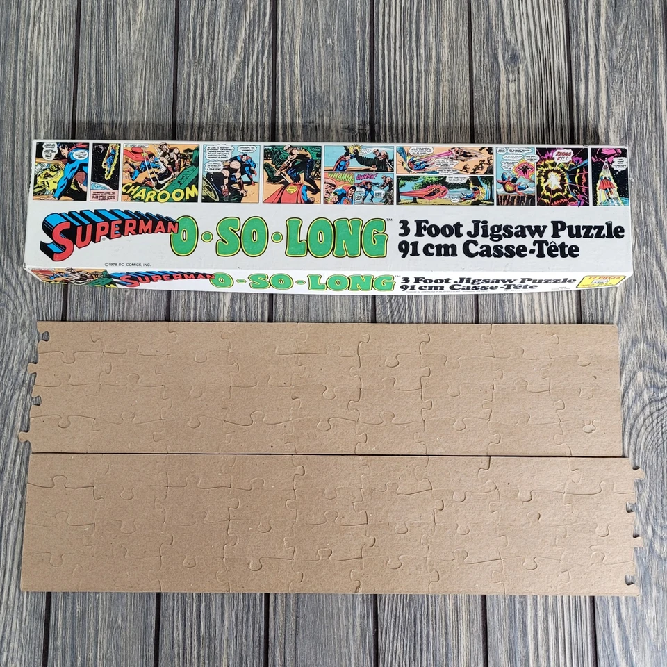 1978 DC Superman Comic Book Puzzle O-So-Long 3 Foot Jigsaw 72 Piece Vintage EUC - Image 2 of 4