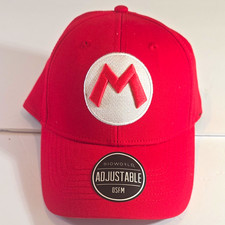 Bioworld Super Mario Mario M Logo Red Adjustable Hat Cap OSFM