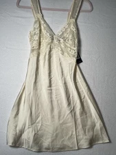 Lioness S Bel Air Floral Lace Satin Slip Mini Dress Ivory Small New