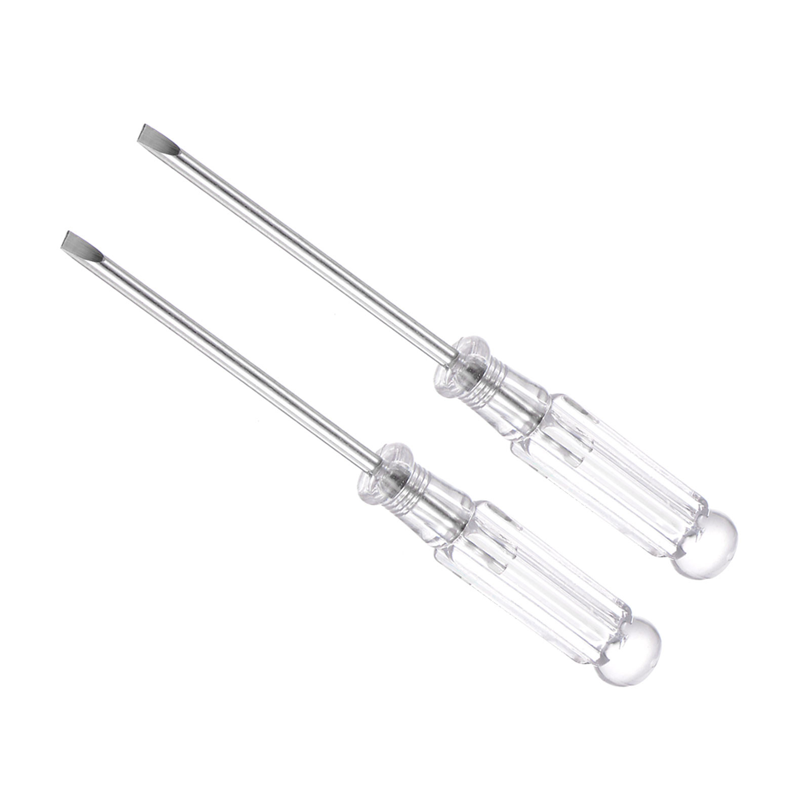 2pcs 3.0x92mm Slotted Screwdriver with Anti-Slip Handle