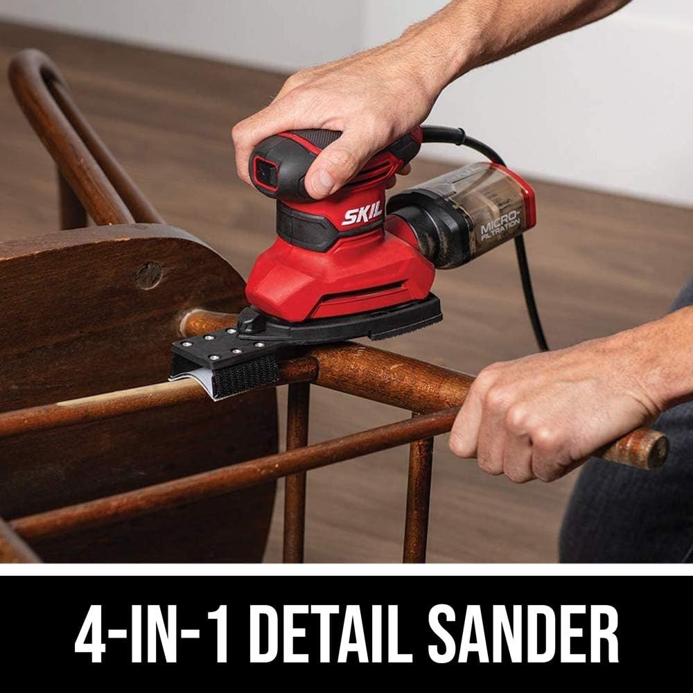 SKIL Corded Multi-Function Detail Sander w/ Dust Box 3 Attachments 12p Sheets US