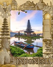 Indonesia Laser Engraved Wood Picture Frame Portrait (4 x 6)