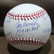 Jeff Burroughs autographed baseball inscribed 1974 AL MVP STAT BALL (ROMLB)