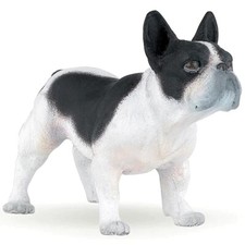 French Bulldog Figure - Hand Painted Black & White Dog Figurine - New Papo 54006