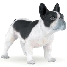 French Bulldog Figure - Hand Painted Black & White Dog Figurine - New Papo 54006