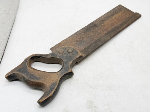 ANTIQUE OLD STEEL BACKED BACK TENON SAW WOOD CUTTER - Picture 4 of 7