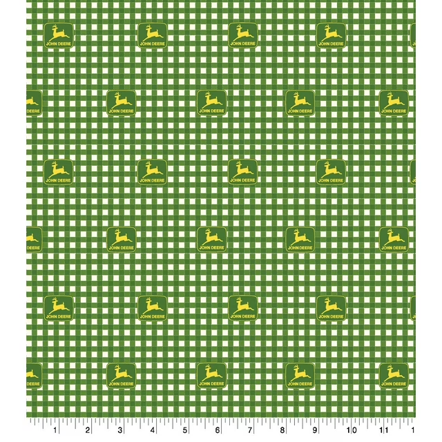 1 Yard 36x43 Pre-cut Fabric John Deere Green & White Gingham 1 Yard 36x43 Pre-cut Fabric John Deere Green & White Gingham