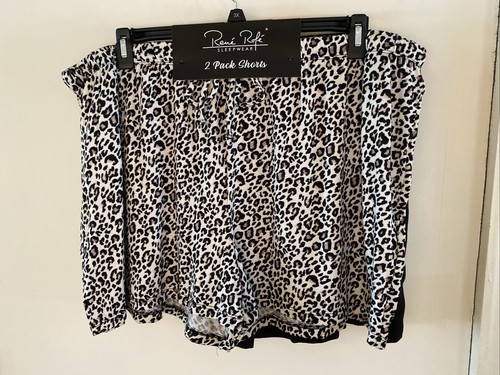 Rene Rofe Nachtwäsche 2er Pack Shorts Gr. 3X Leopard/schwarz Polyester Elasthan NEU - Bild 1 von 7