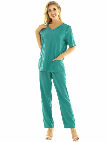Unisex Men Women Scrubs Lab Suit Uniform Hospital Doctor Nurse Surgeon Workwear - Picture 16 of 98