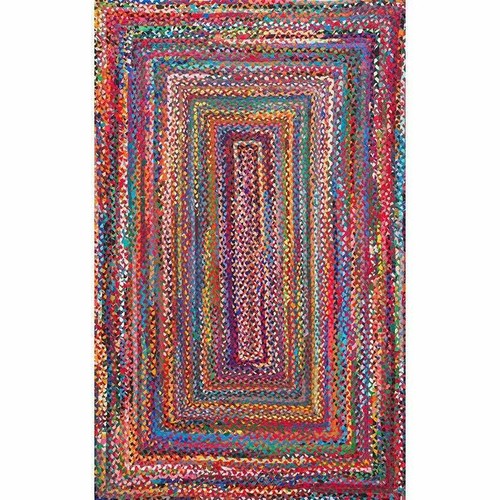 Rug jute cotton Braided style Ruuner carpet reversible Modern Living area Rugs - Picture 2 of 4