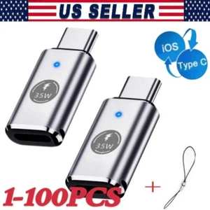 35W USB-C Male to iOS Female Adapter + lanyard For iPhone 15 Pro Max Plus Lot
