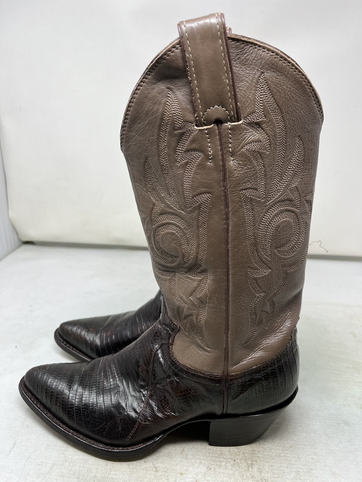 JUSTIN Black Iguana Lizard Boots with Leather Trim Style L4708 Women’s