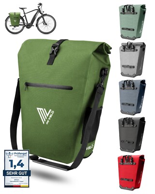 MIVELO Fahrradtasche Gepcktrgertasche100% PVC frei wasserdicht oliv - grn  | eBay.de