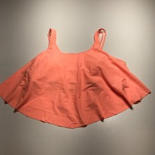 NEW Peach Ruffled Flouncy Tankini Top Adjustable Straps Lined Womens Size XL