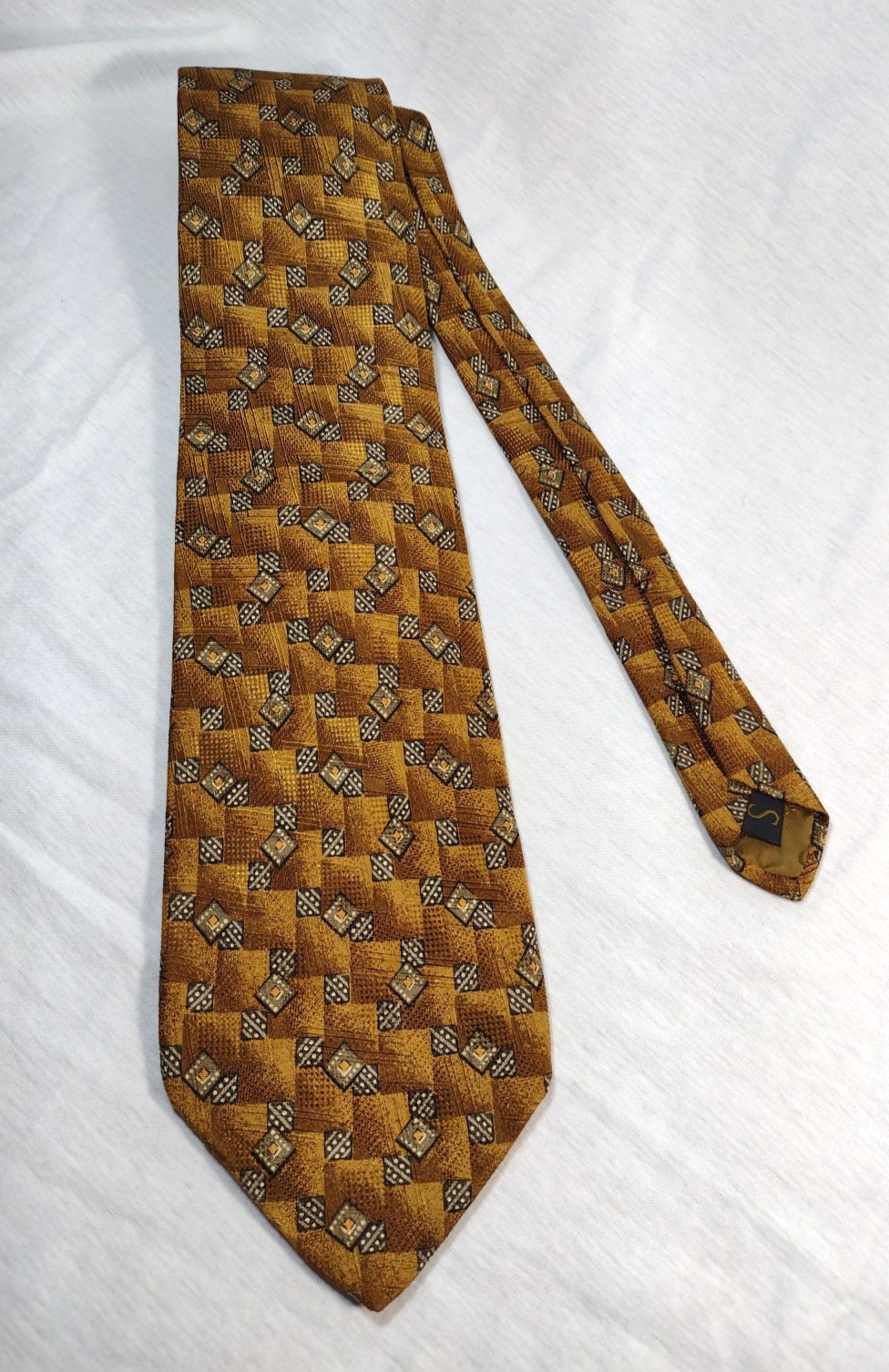 Robert Talbott Jacobson's Studio Gold Geometric T… - image 1