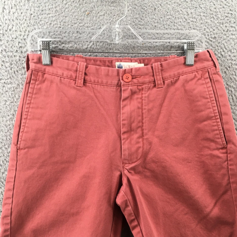 J.Crew Chino 短裤男式 30(实际 30x8.5)红色棉低腰拉链门襟休闲 — 第 2/4 张图片