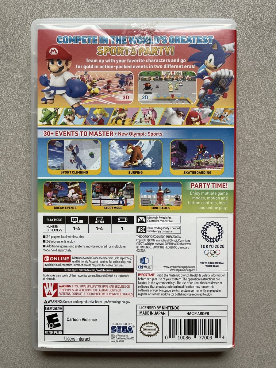Tokyo 2020 Mario & Sonic at the Olympic Games CASE & COVER ART