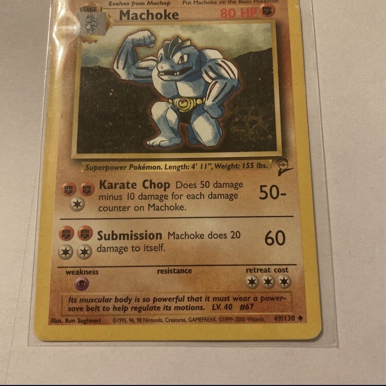 Pokmon card 1995 Red Hp Machoke Pokmon card 1995 Red Hp Machoke