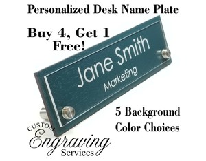 Desk Name Plate Two Tone Wood And Acrylic Office Desk Plate Plaque