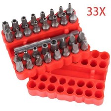 Image of 33PC SCREWDRIVER SECURITY BIT SET TAMPERPROOF HEX KEY SPANNER TORX TRI-WING UK