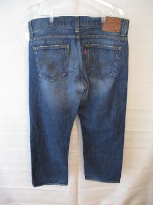 Levi's 549 100% Cotton  36 x 29 LOW Loose Dark Rinse Blue Jeans SEE COMMENTS