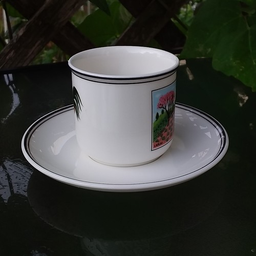 Vintage Demitasse Cup and Saucer Set 1980 s. Germany by VILLEROY @ BOCH - Picture 4 of 10