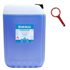 Hexeal Screenwash 25L & Drum Spanner, Summer Strength, Ready to Use, Remove Dirt 1.16 per litre