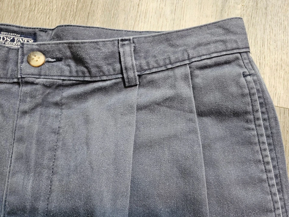 Pantalones Cortos Informales Lands End Para Hombres Medianos Azul Plisado Chino Bolsillos 36 Foto 2 de 4