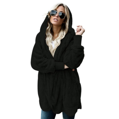 Women's hooded Sherpa jacket wool cardigan plush jacket-