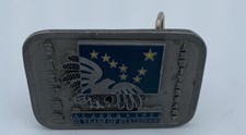 VINTAGE 1984 Pewter  ALASKA SILVER ANNIVERSARY  BELT BUCKLE