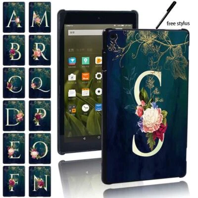 Initials Shell Hard Cover Case For Amazon Kindle Fire 7"/HD 8"/HD 10"/12th 2024