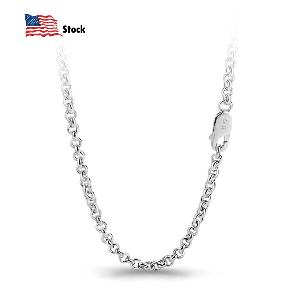 Cable chain necklace best sale silver
