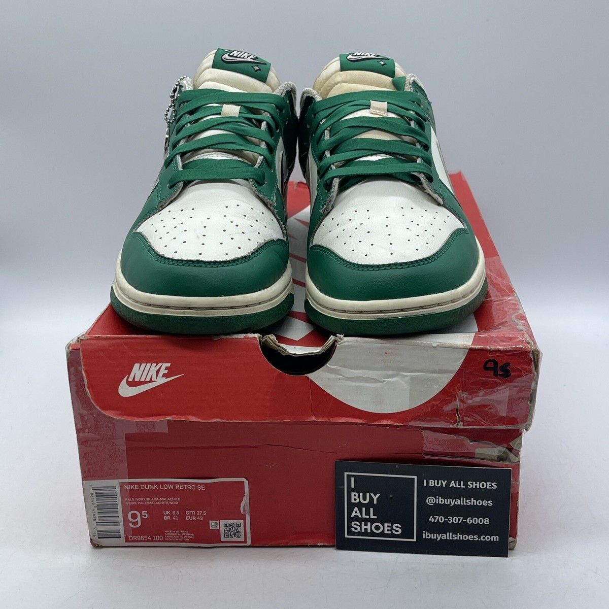 Size 9.5 - Nike Dunk Low SE Lottery Pack Malachite Green White