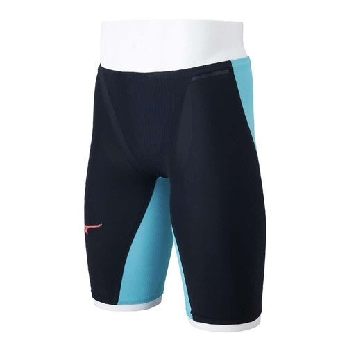 MIZUNO GX SONIC 6 NV N2MBA501 Swimwear Black Turquoise Swim Suit Men Japan New - Picture 4 of 17