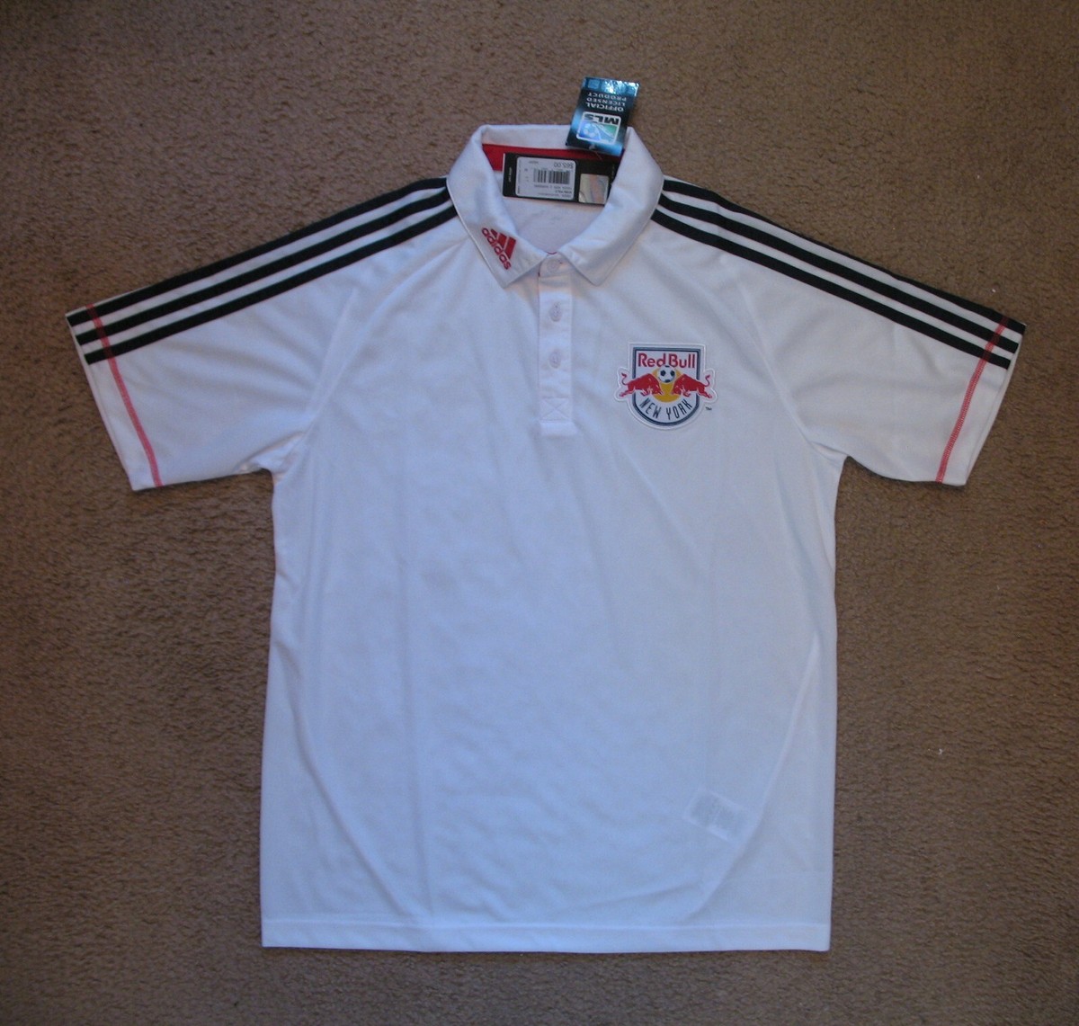 Adidas New York Red Bulls soccer polo shirt new NWT tags MLS $65