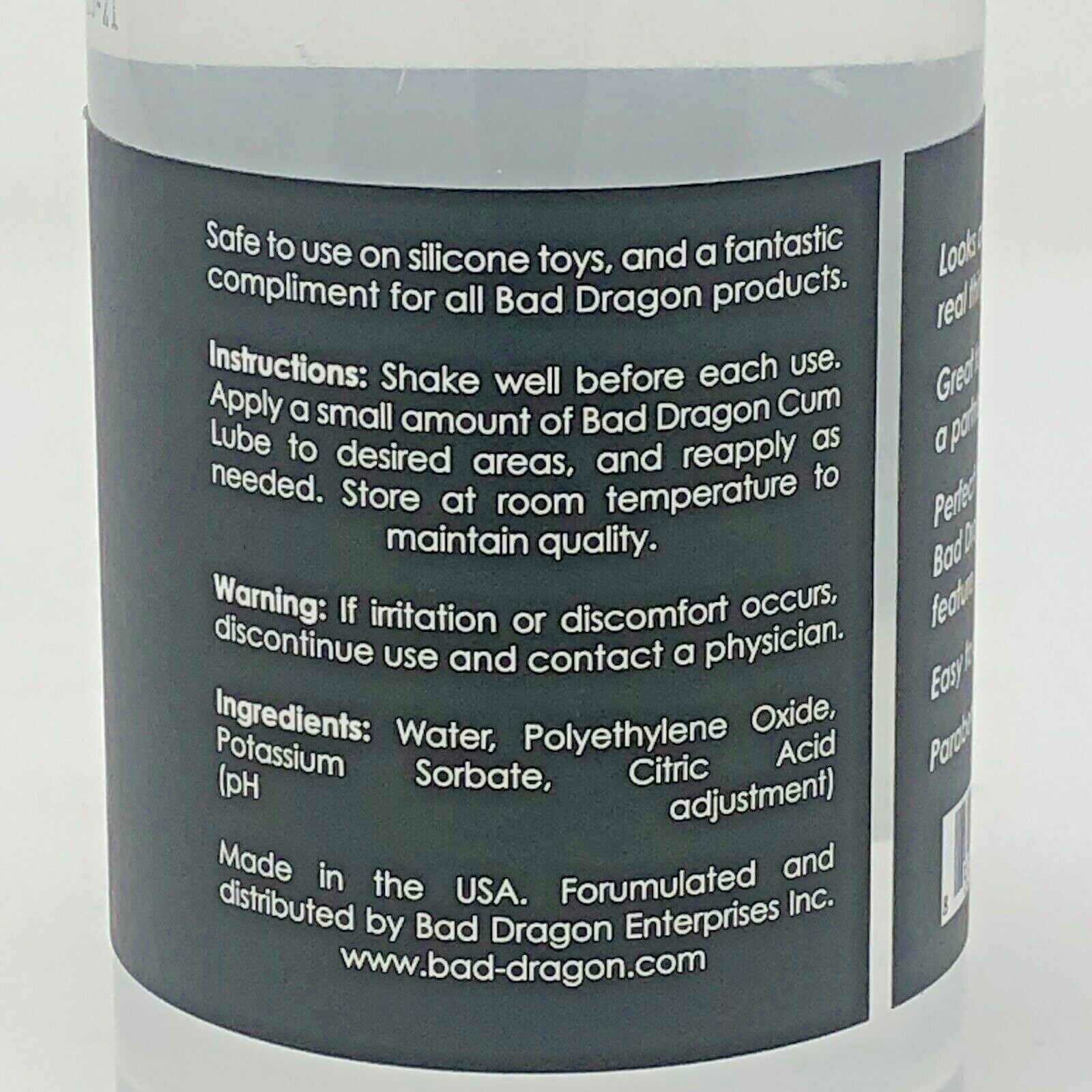 Bad Dragon Cum Lube Lubricant Water Based Personal Discreet Packaging Clear 8oz 853122004216 eBay