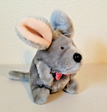 Vintage 1983 Dakin Fun Farm Gray MOUSE Pink Bow Stuffed Animal Plush 6.5"