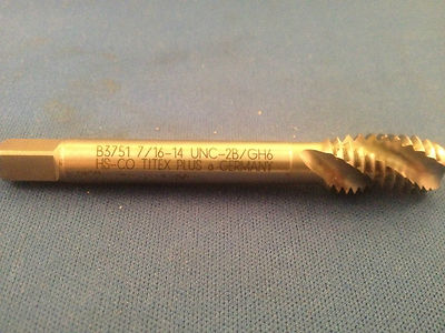 New Titex Plus Spiral Flute Plug Tap B3751 UNC HS-CO 7/16-14 2B/GH6 a