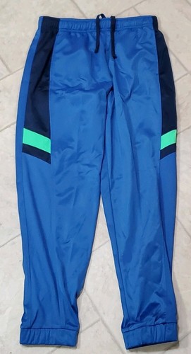 Athletic Works Boys Tricot Joggers Blue Size XXL (18) Pockets Drawstring Striped - Picture 2 of 10