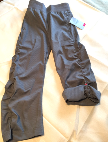 DANSKIN Girl's Woven Shirred PANT/JOGGERS-Size XS (4/5) -Grey -Convert Cuffs-NWT - Picture 6 of 10