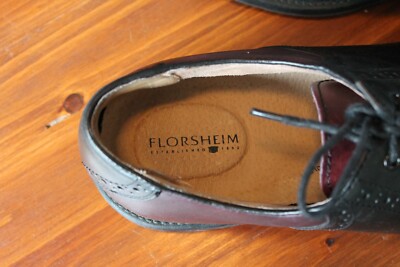 Florsheim Burgundy/Black Plain Toe Saddle Oxford Size 11.5 