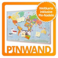 Pinnwand Weltkarte Kork Korktafel Memoboard Memotafel Notizboard Xxl 90X60 Cm
